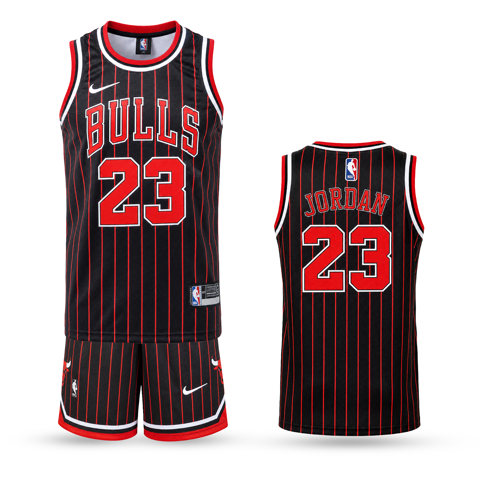 Dječji košarkaški komplet, crni, Chicago Bulls. Jordan