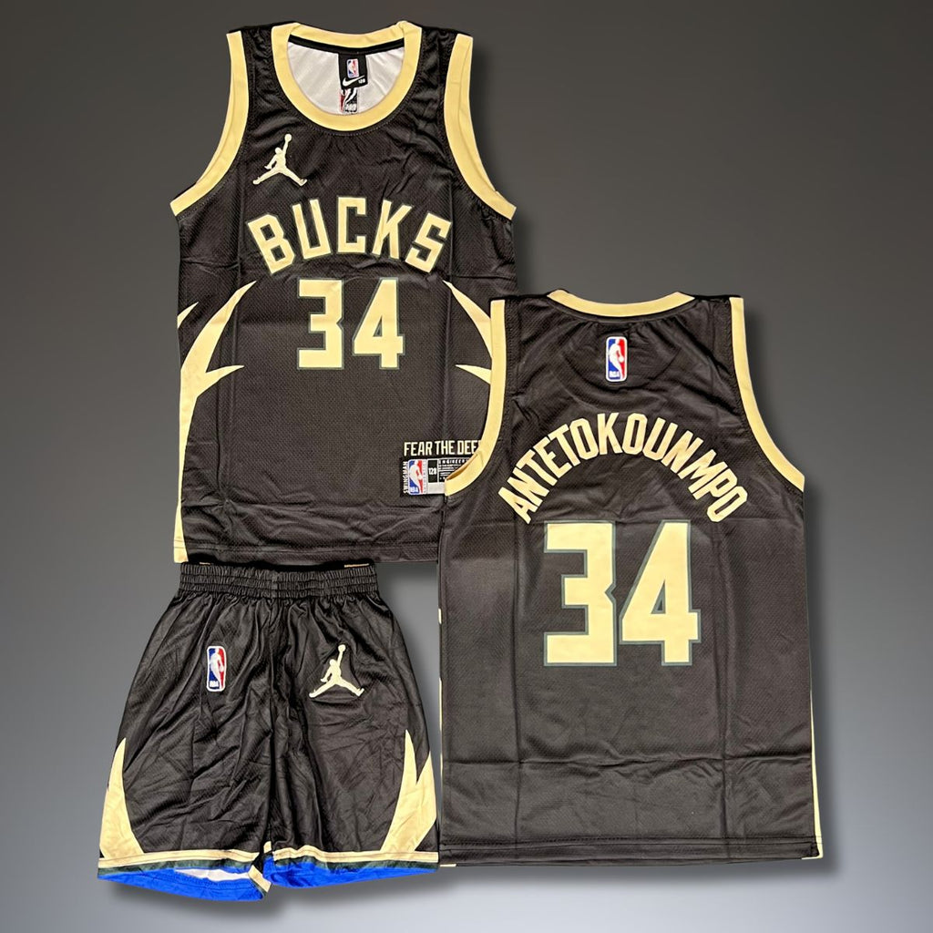 Dječji košarkaški komplet, crni, Milwaukee Bucks. Antetokounmpo