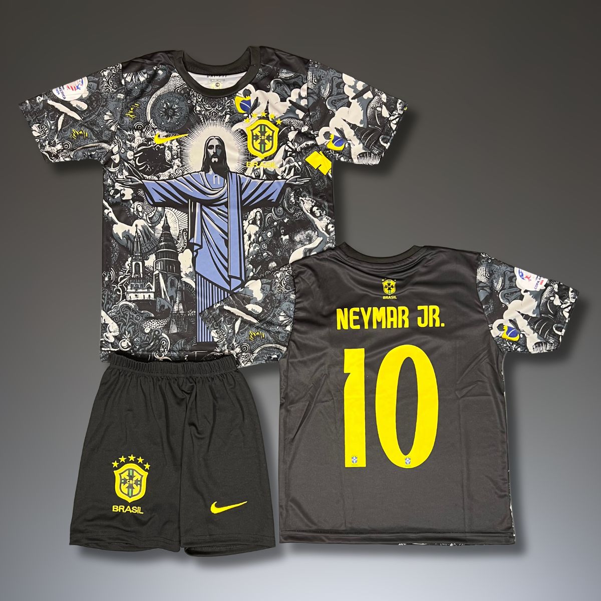Dječji nogometni komplet Brasil, crni, Neymar Jr. Posebno izdanje
