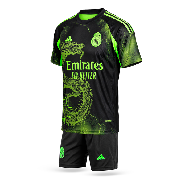 Dječji fluorescentni nogometni komplet Real Madrid, Bellingham. Neonsko zeleno zmajevo izdanje 2025