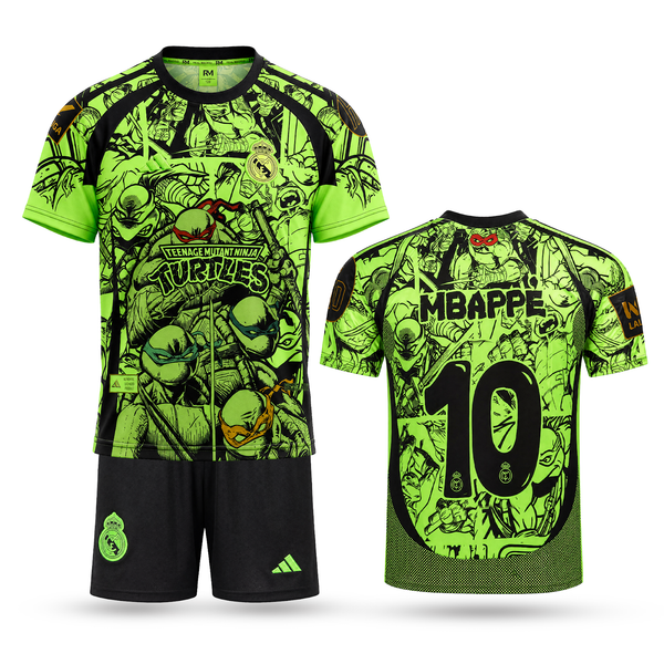 Dječji fluorescentni nogometni komplet Real Madrid, Mbappe. Neonsko Ninja Turtles izdanje 2025