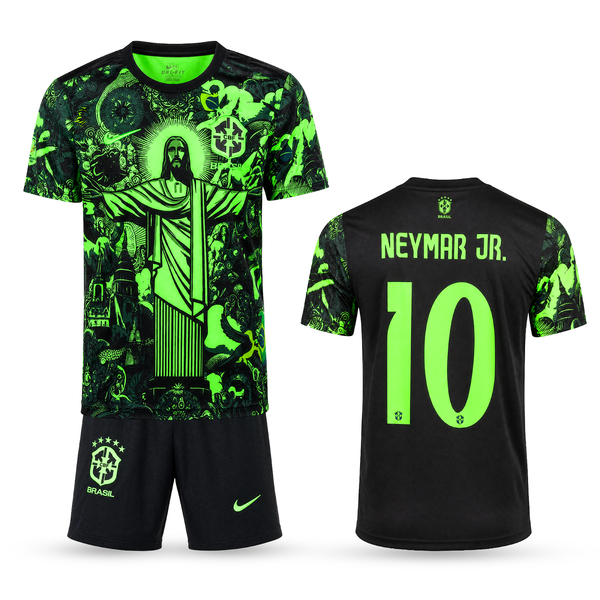 Dječji fluorescentni nogometni komplet Brazil, Neymar. Neonsko zeleno izdanje 2025