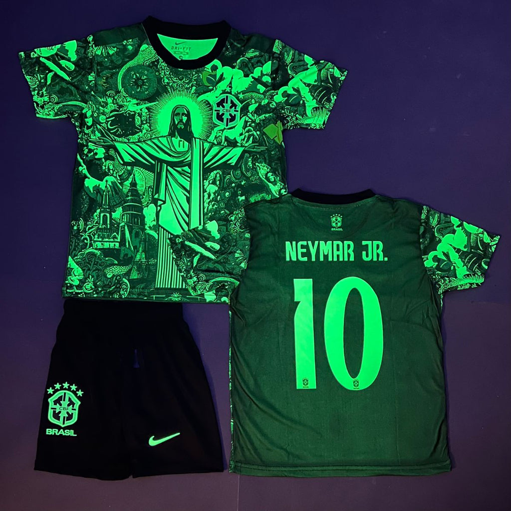 Dječji fluorescentni nogometni komplet Brazil, Neymar. Neonsko zeleno izdanje 2025