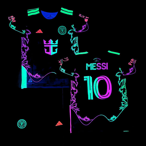 Dječji fluorescentni nogometni komplet Inter Miami, Messi. Neonskim palmama izdanje
