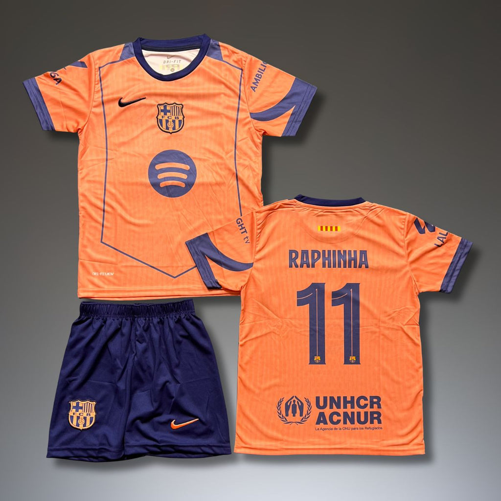 Dječji nogometni gostujući komplet Barcelona, ​​Raphinha. Project 25/26