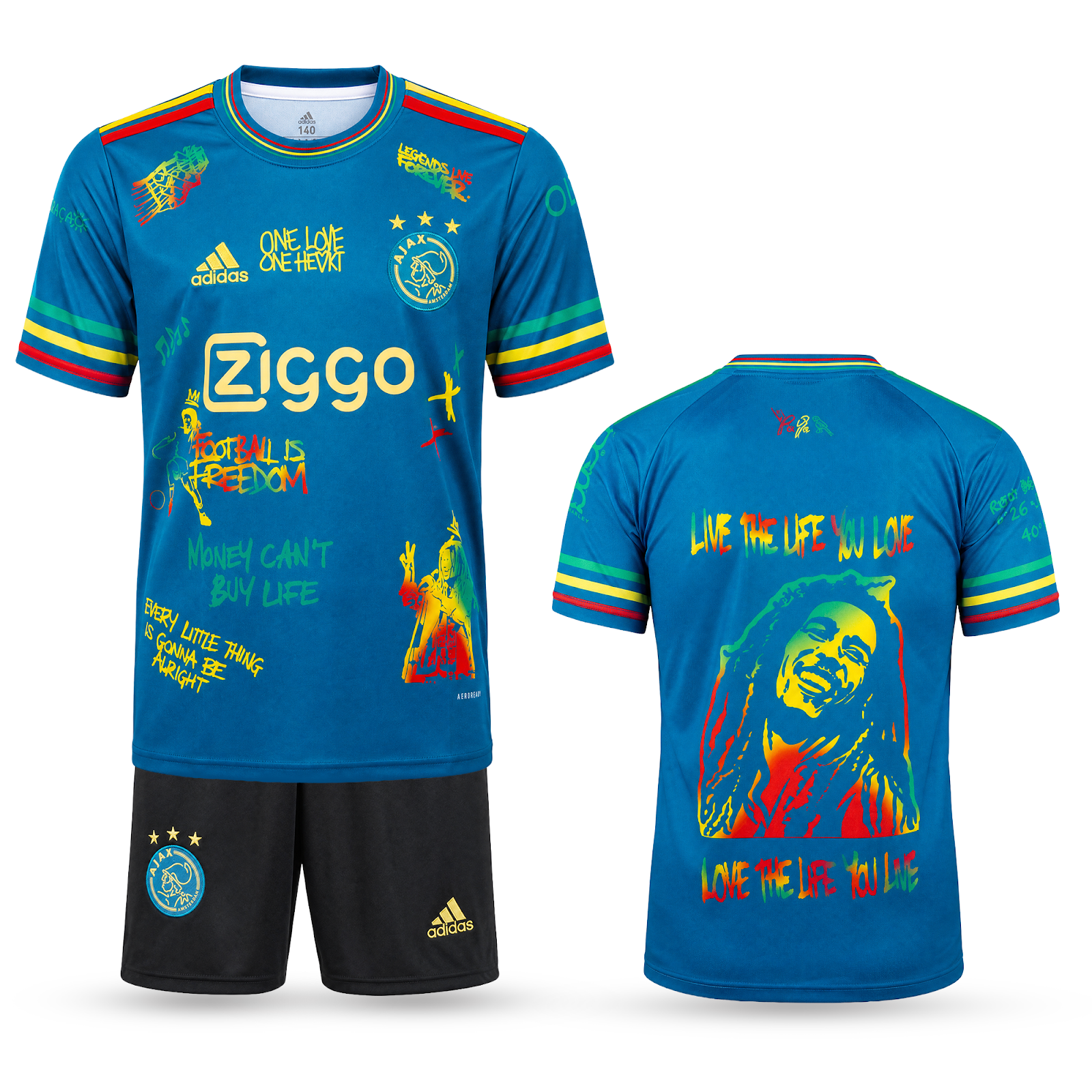 Dječji nogometni komplet Ajax. Zeleno Bob Marley izdanje