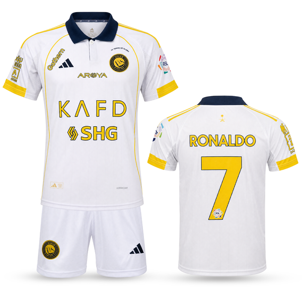 Dječji nogometni treći komplet Al-Nassr, Ronaldo. 25/26