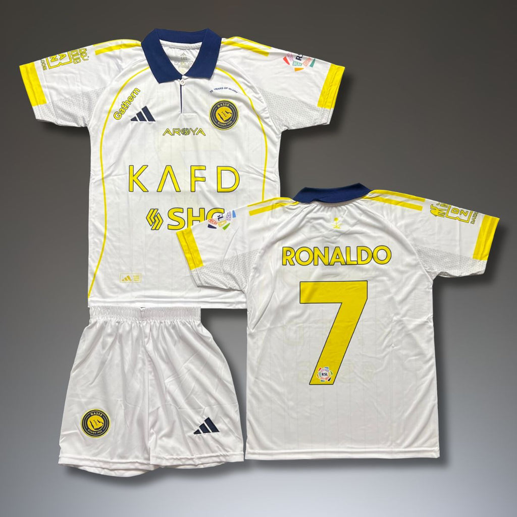 Dječji nogometni treći komplet Al-Nassr, Ronaldo. 25/26
