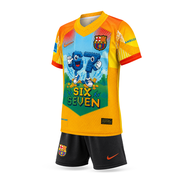 Barcelona Dječji Nogometni Komplet, Jamal. Six Seven Edition, Narančasti