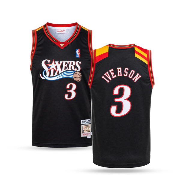 Philadelphia 76ers Muški Retro Košarkaški Dres, Iverson. Hardwood Classics, Crni