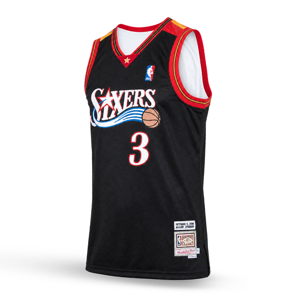 Philadelphia 76ers Muški Retro Košarkaški Dres, Iverson. Hardwood Classics, Crni