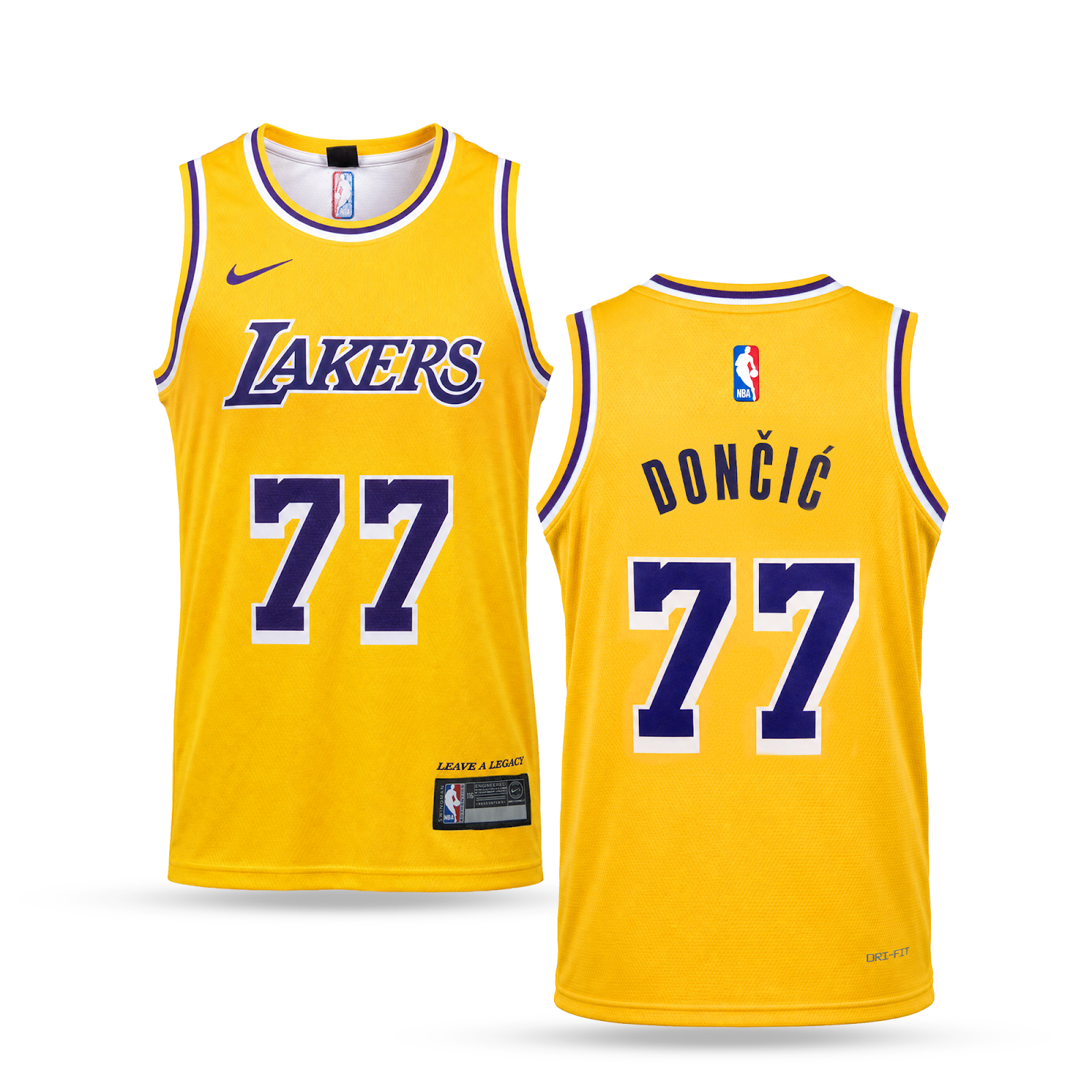 LA Lakers Muški Košarkaški Dres, Dončić. 26/27, Žuti