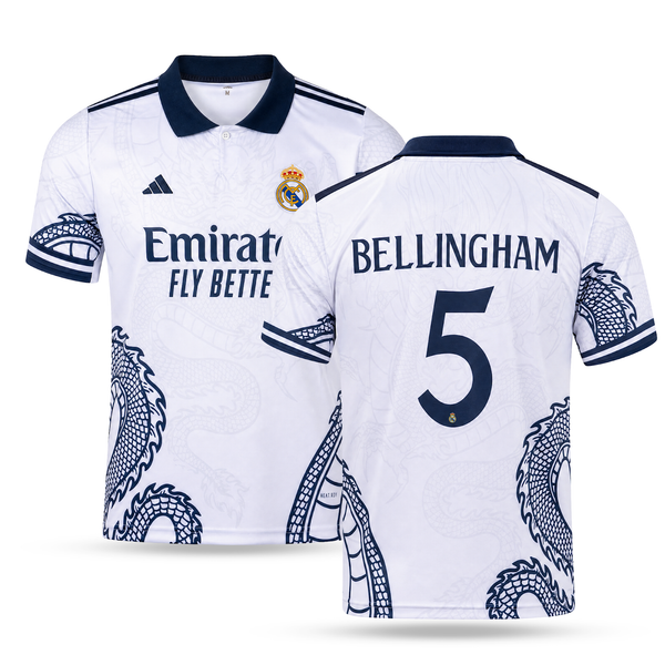 Muški dres Real Madrid, Bellingham. Izdanje bijelog zmaja 2025