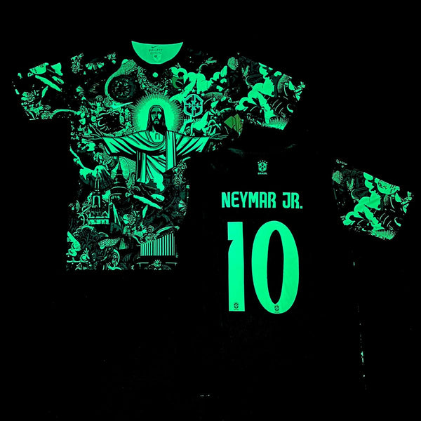 Muški fluorescentni dres Brazil, Neymar. Neonsko zeleno izdanje iz 2025