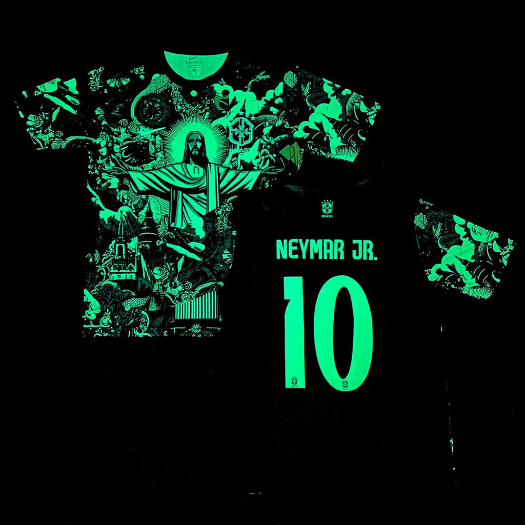 Muški fluorescentni dres Brazil, Neymar. Neonsko zeleno izdanje iz 2025