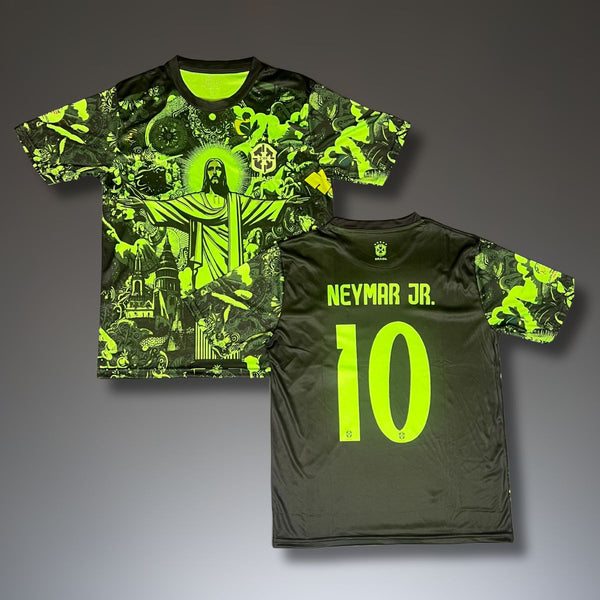 Muški fluorescentni dres Brazil, Neymar. Neonsko zeleno izdanje iz 2025