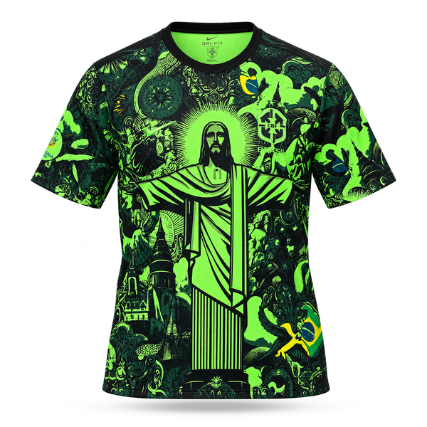 Muški fluorescentni dres Brazil, Neymar. Neonsko zeleno izdanje iz 2025