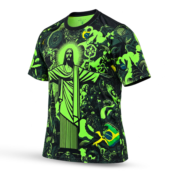 Muški fluorescentni dres Brazil, Neymar. Neonsko zeleno izdanje iz 2025