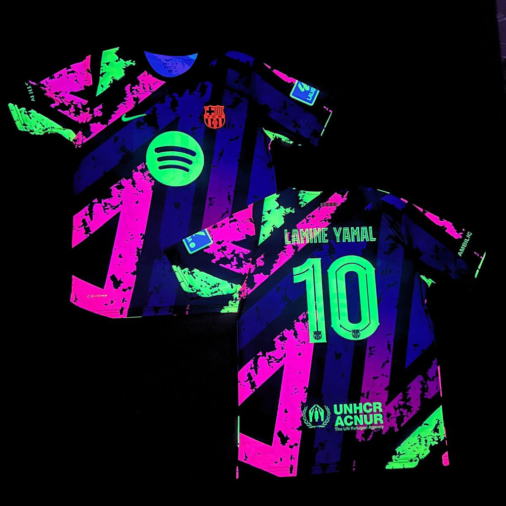 Muški fluorescentni dres Barcelona, Yamal. Šareno neonsko izdanje