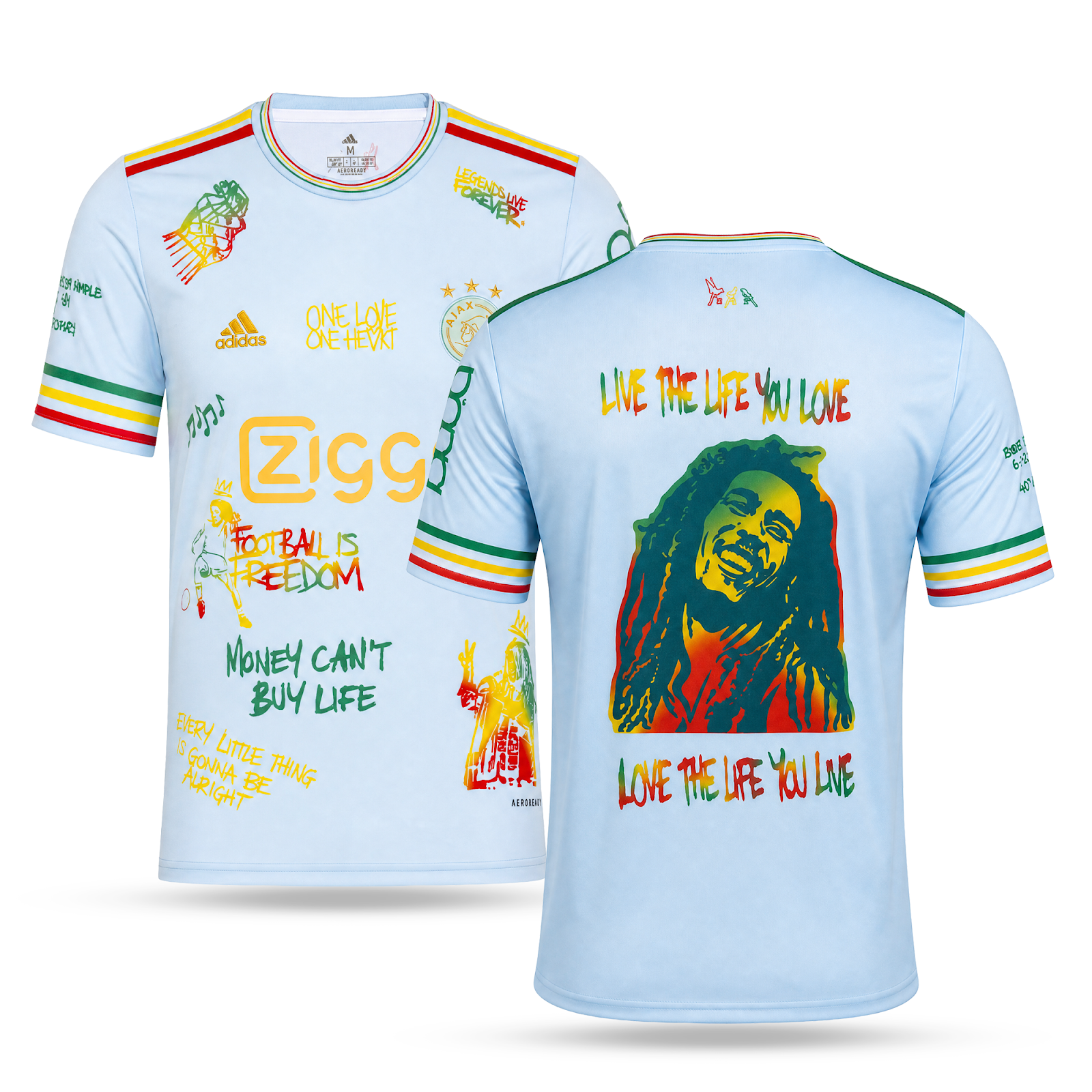 Muški dres Ajax. Svijetlo plavo izdanje Bob Marley