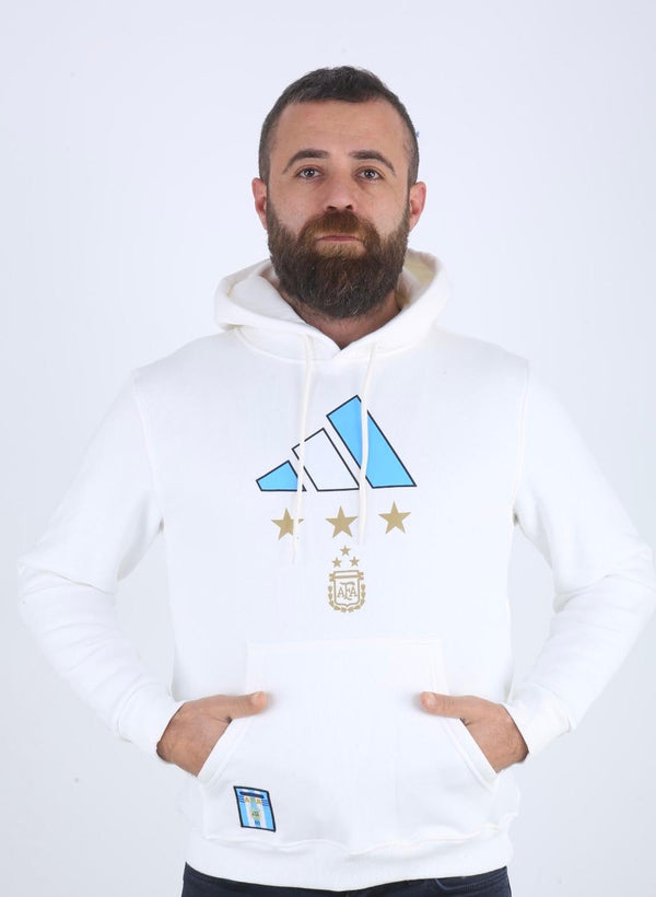 Argentina Muški Sportski Pulover, Messi. Bijel