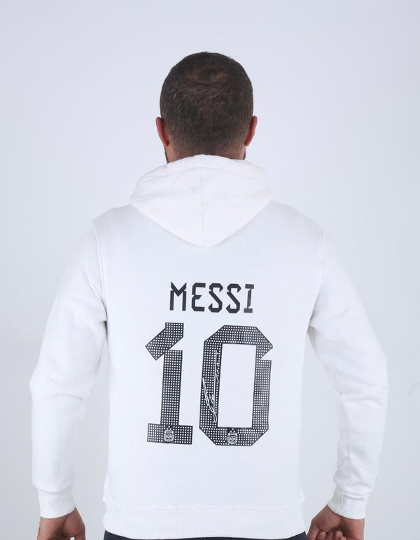 Argentina Muški Sportski Pulover, Messi. Bijel