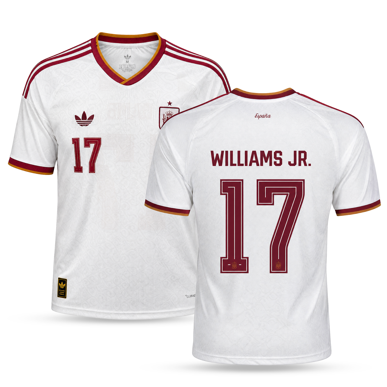 Španjolska Muški Gostujući Nogometni Dres, Williams. World Cup 2026